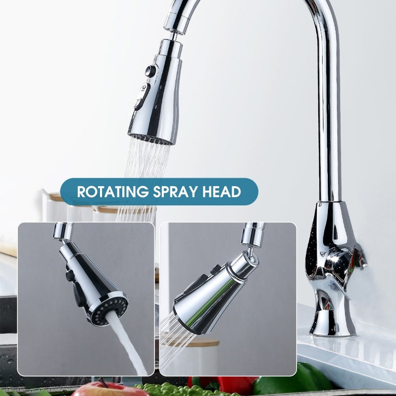 Anti-splash 360 Degree Rotating Water Tap Three Stall Water Saving Faucet Nozzle Adapter